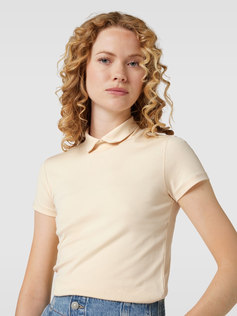 T-Shirt mit Stehkragen Modell 'ADDITIONS' in offwhite