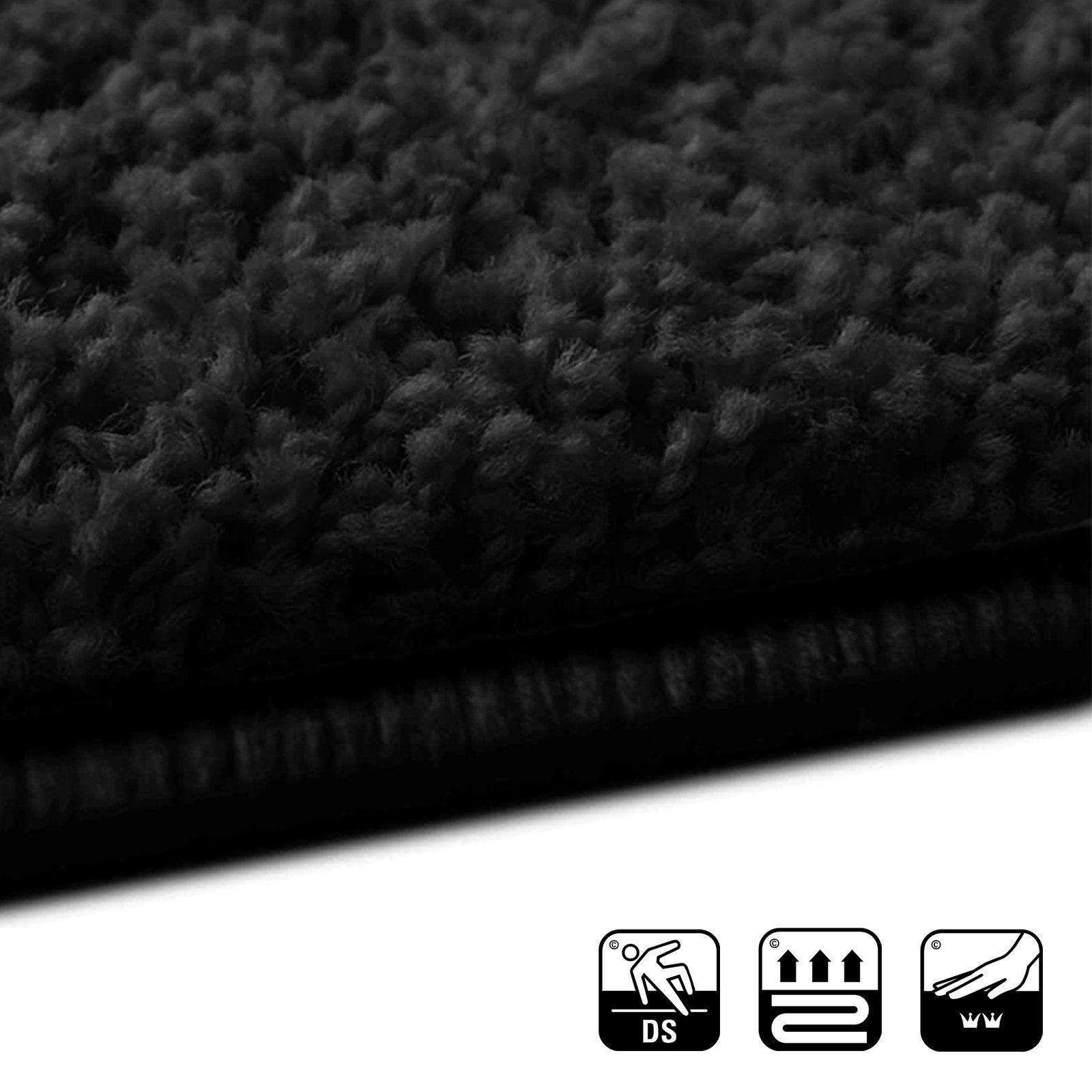 Hochflor-Bettumrandung Madrid, Bettläufe in 13 Farben, 3 Größen, Teppich, Teppichläufer Karat, Höhe 22 mm, (3-tlg), Shaggy