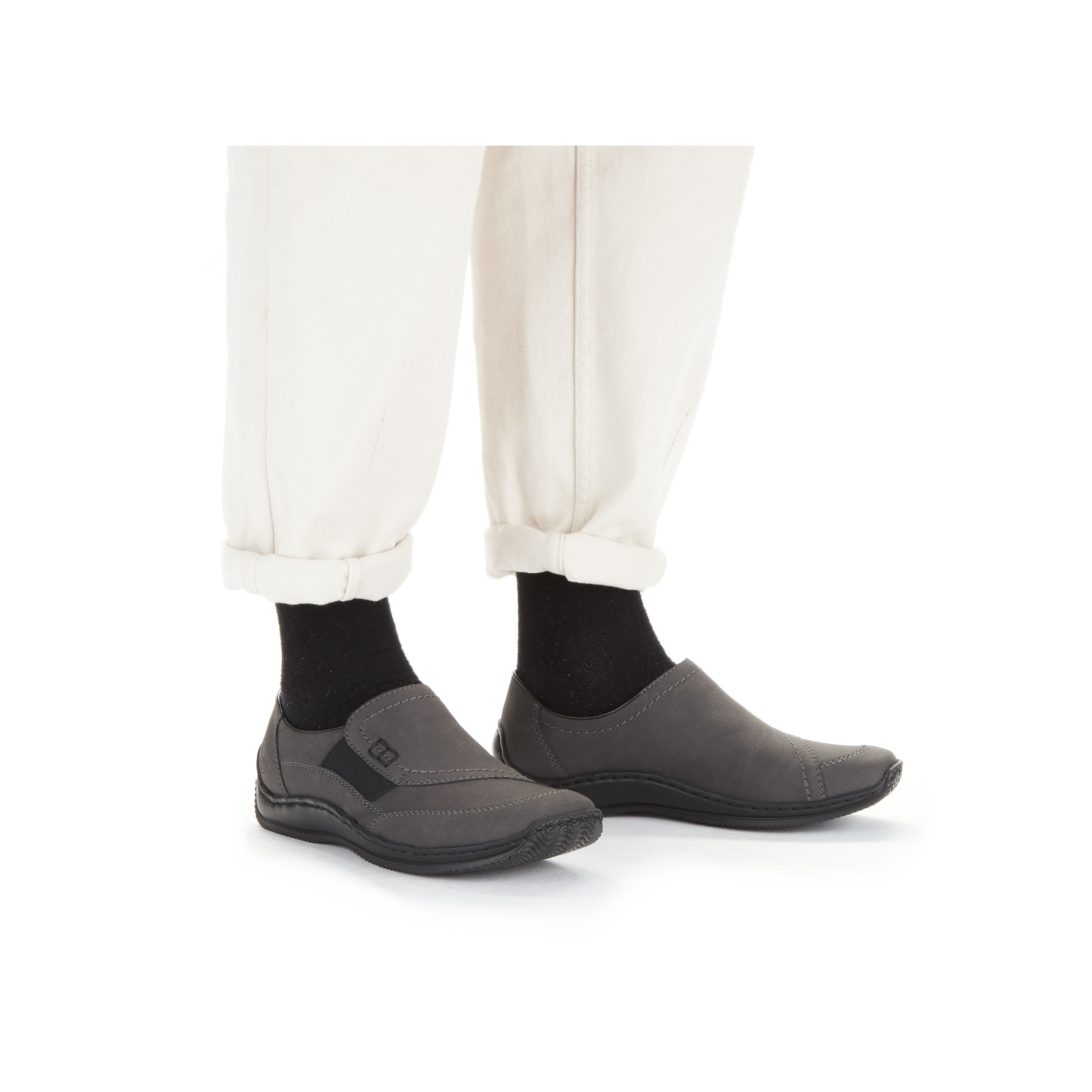 Rieker Damen Slipper granitgrau