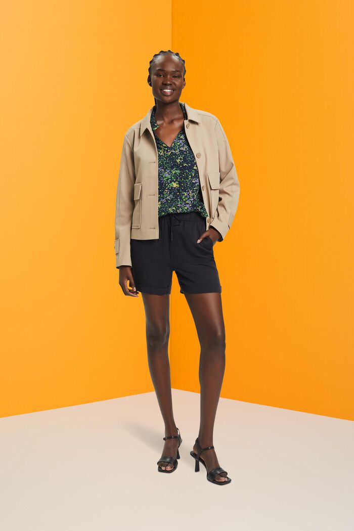 Baumwollbluse mit Blumen-Print