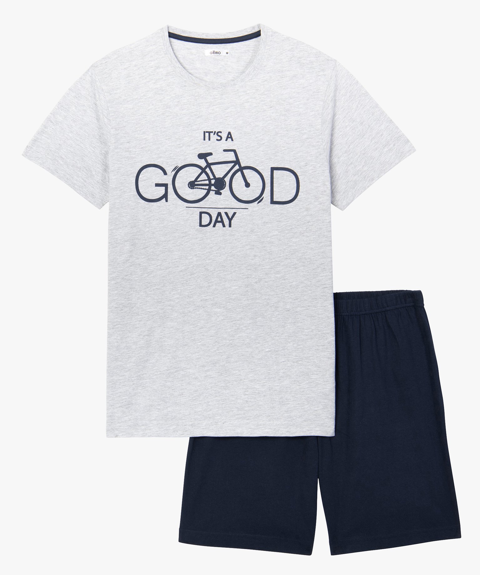 Pyjashort homme bicolore gris | GEMO