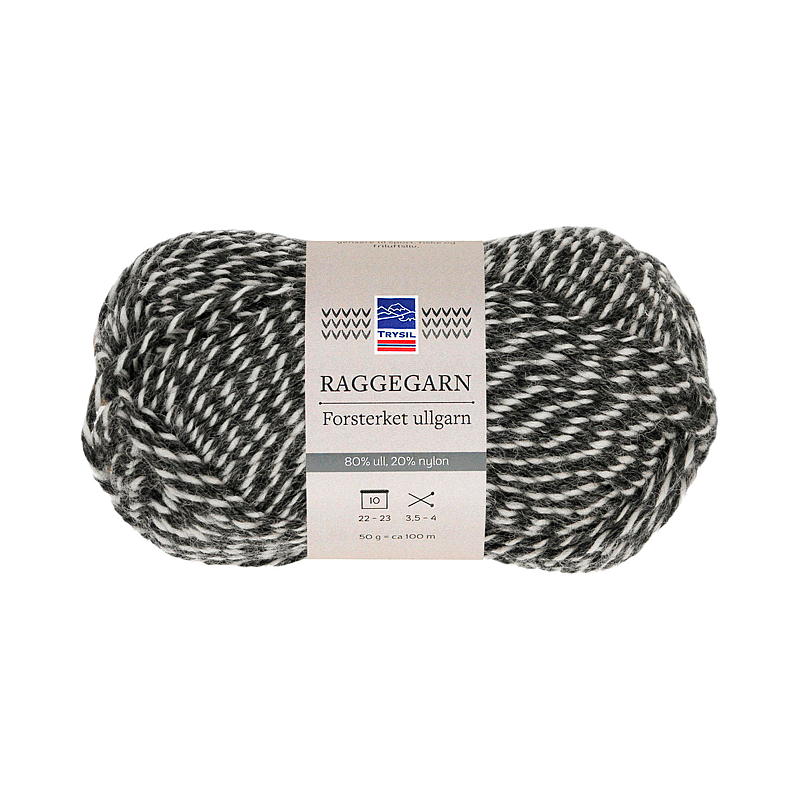 Trysil Raggegarn klassisk 80% ull, koks/natur