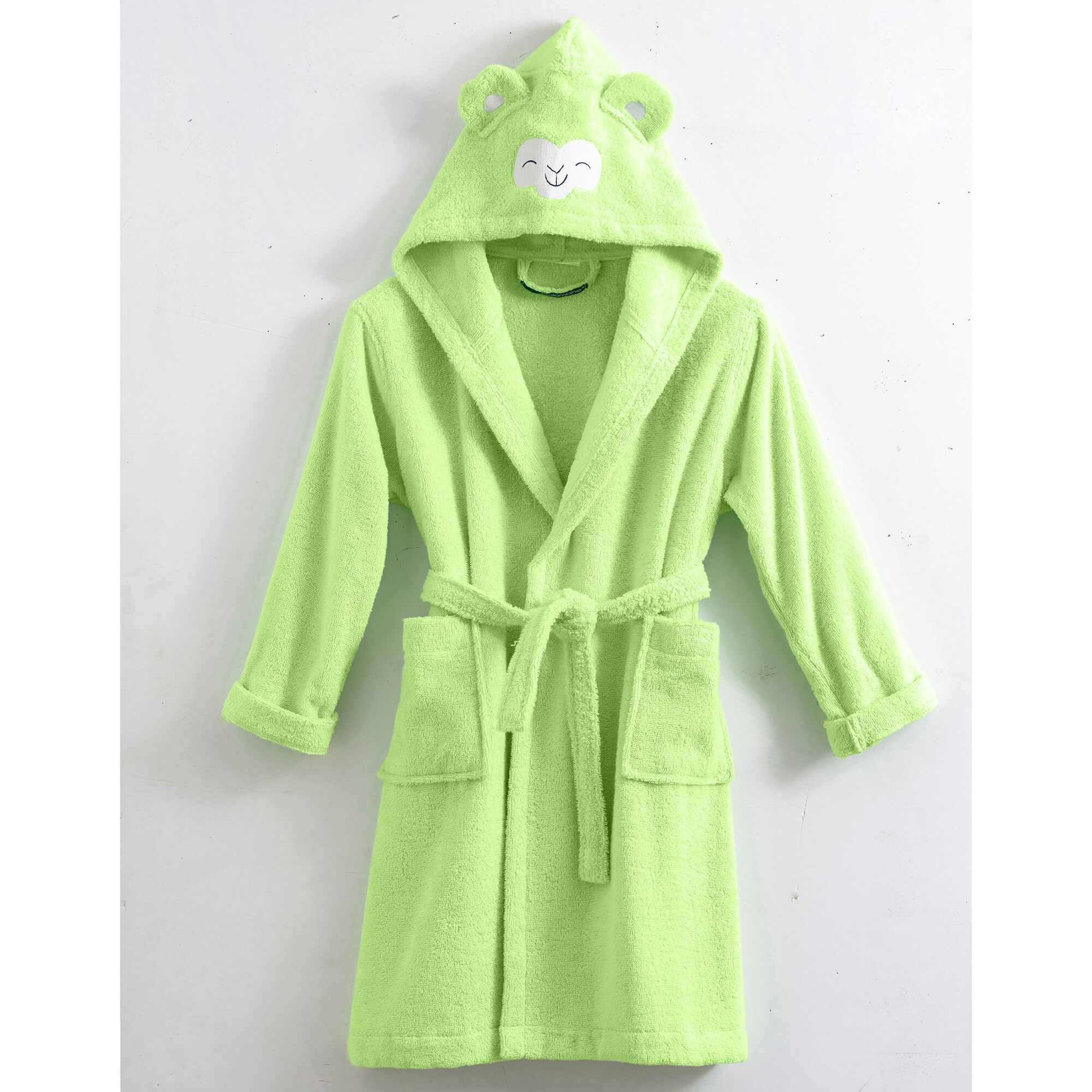 Peignoir de bain enfant singe Kikou à capuche éponge coton