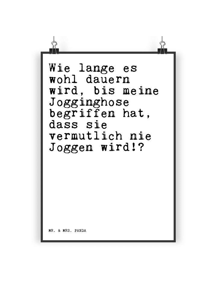 Mr. & Mrs. Panda Poster Wie lange es wohl... mit Spruch in Weiß günstig kaufen