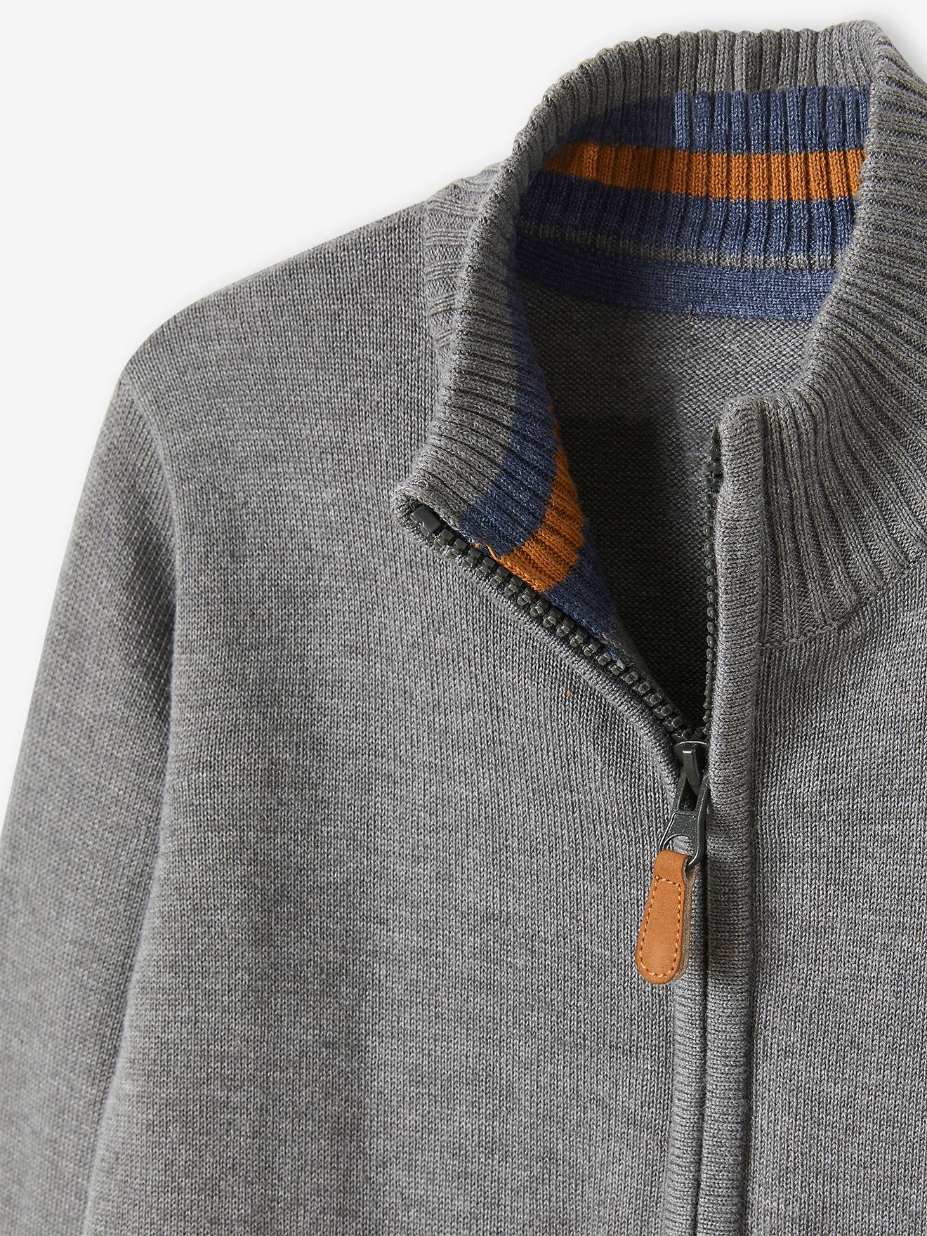 Gilet zippé col montant garçon noisette