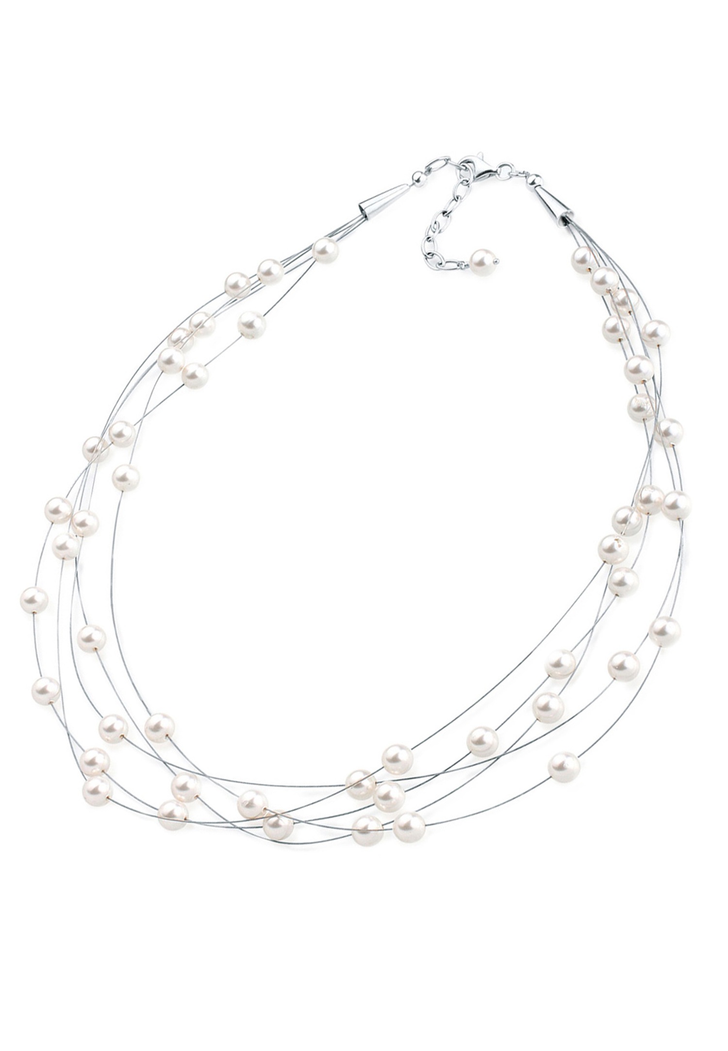 Collana di perline sintetiche a più fili Elli in argento 925