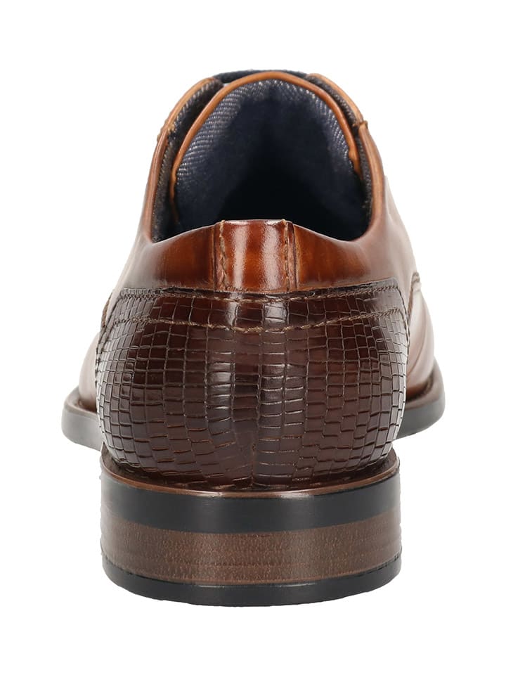 Bugatti Leder-Schnürschuhe in Hellbraun günstig kaufen 42
