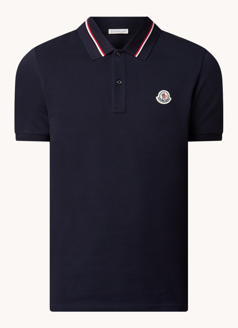 Moncler polo majica regularnog kroja s manžetama i logotipom