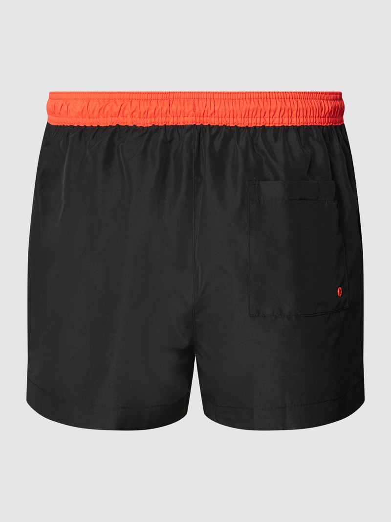 Badehose mit Label-Print in schwarz
