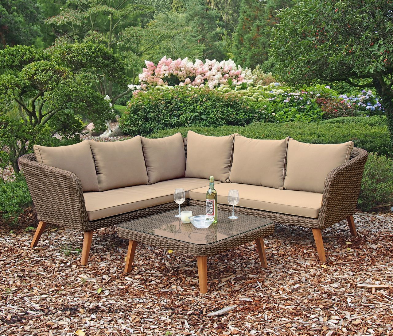 Garden Pleasure Lounge-Set PAMPLONA, anisbraun
