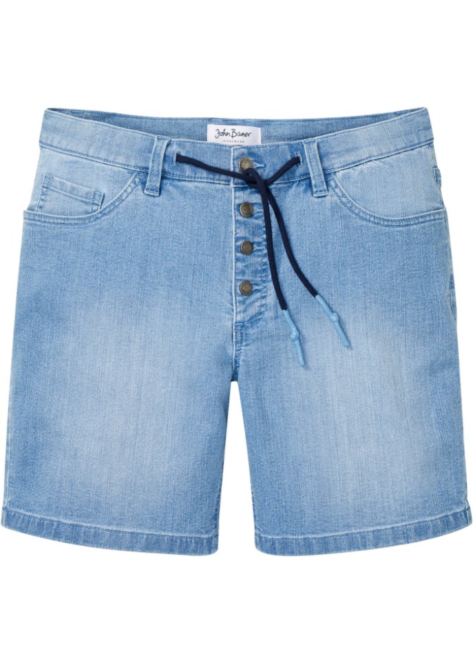 Stretch-Long-Jeans-Shorts, Loose Fit