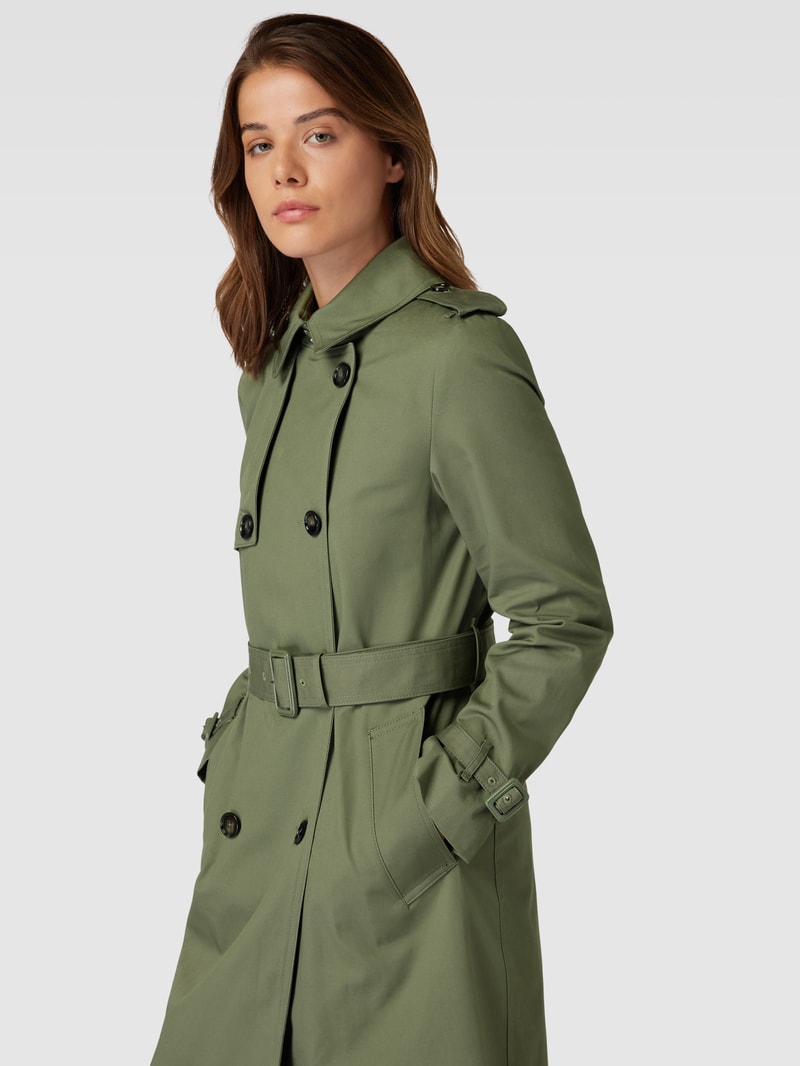 Trenchcoat mit Ärmelriegeln Modell 'POLANA' in olivgrün