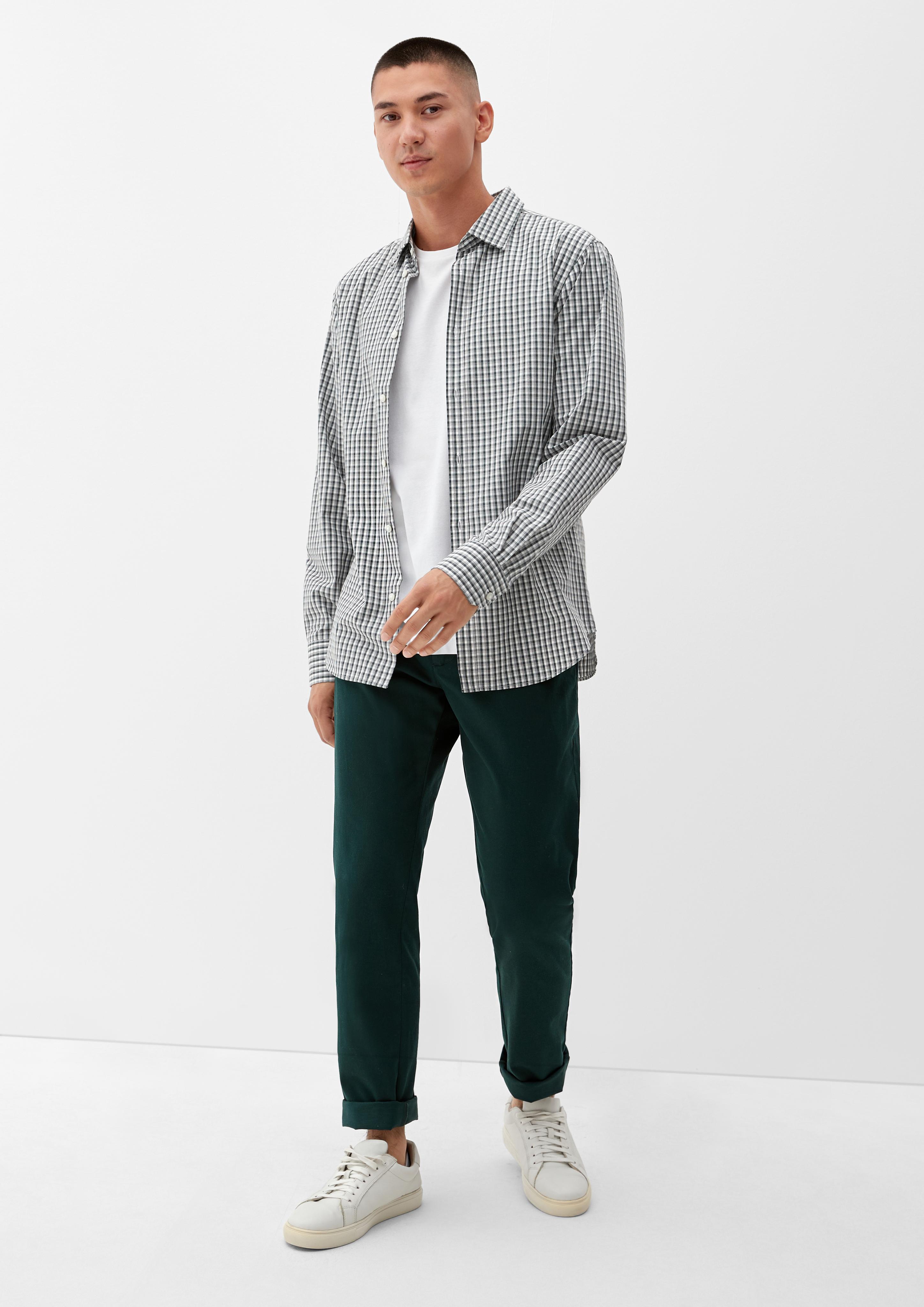 Slim: Kariertes Baumwollhemd  2120975-78N8