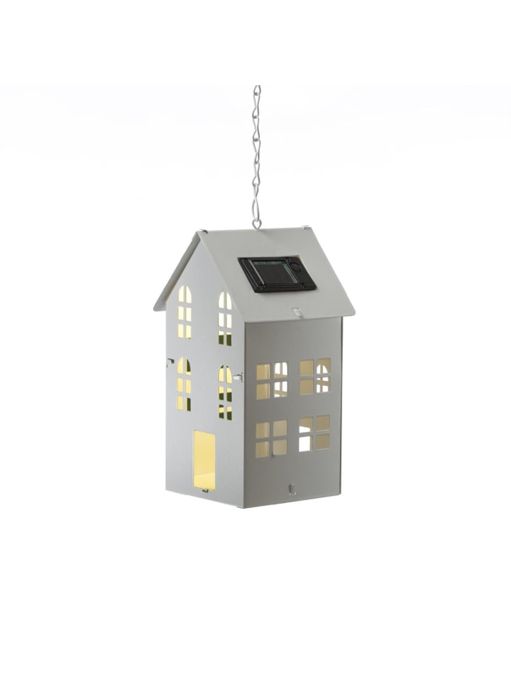 MARELIDA LED Solar Haus Lichthaus DIY Deko Laterne Metall H: 19cm Lichtsensor in weiß günstig kaufen onesize