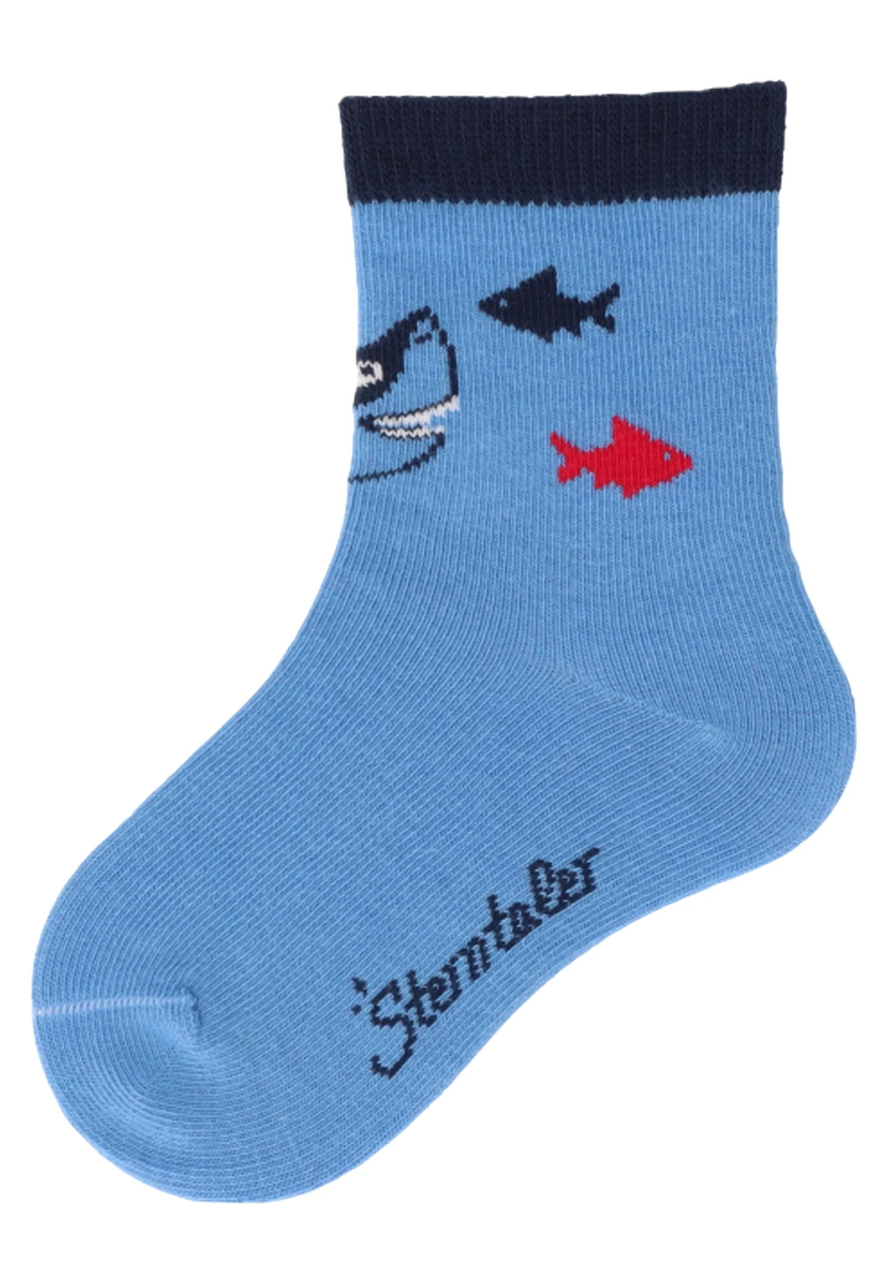 Socken im 3er Pack mit Motiv Fische in versch. Farben