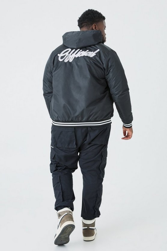 Plus Nylon-Jacke mit Kapuze