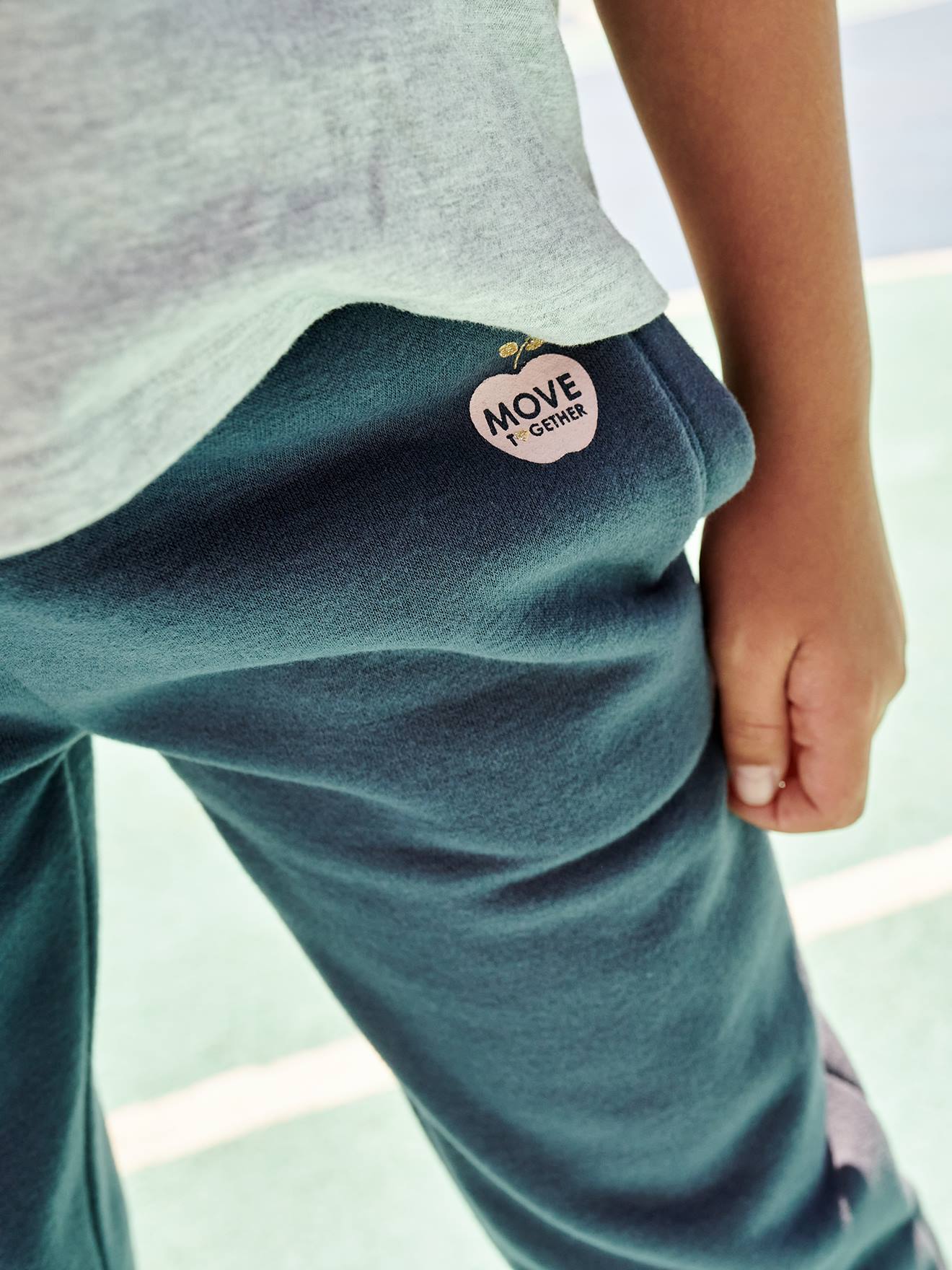 Pantalon jogging Basics fille gris clair chine