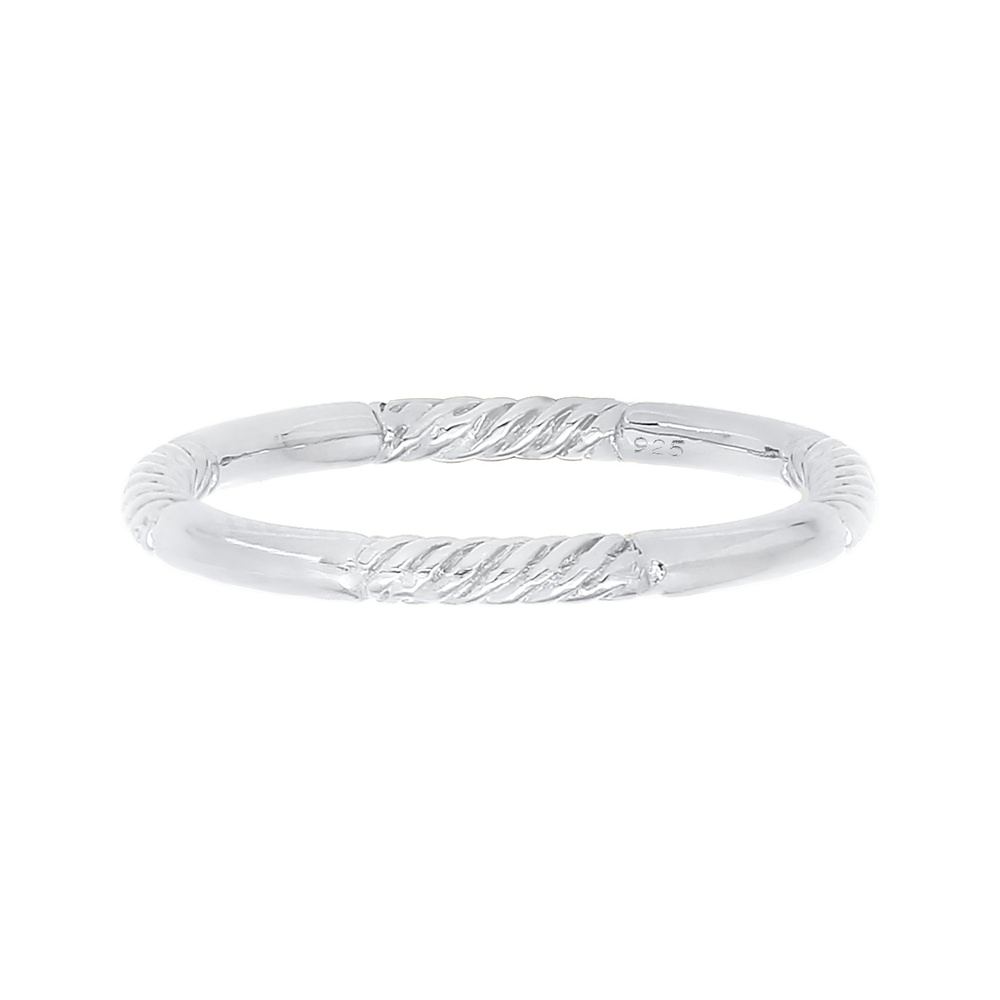 Elli Elli Bague Empilage Basic Tourné Minimale Femme - (925/1000) Argent Bague