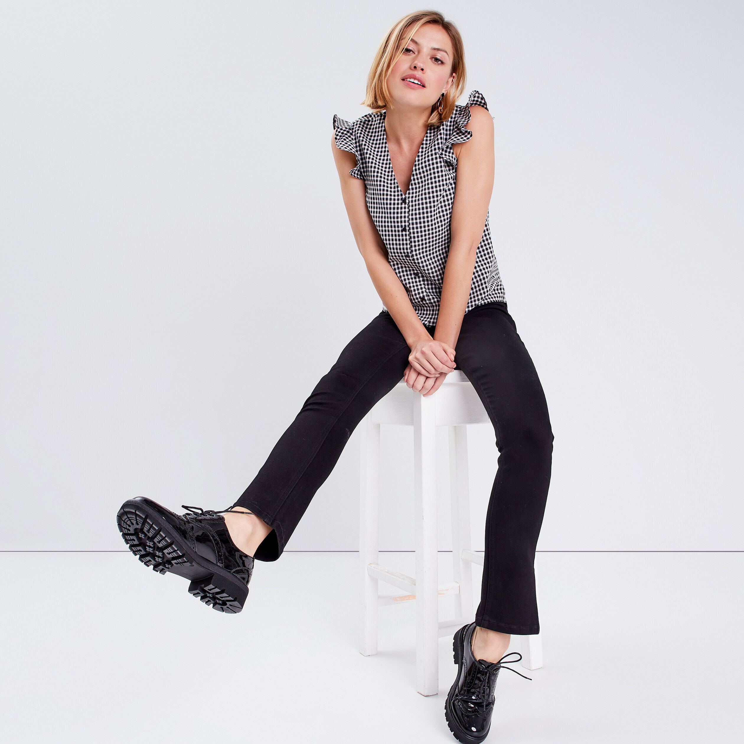 Jeans slim fendu noir femme | Cache Cache