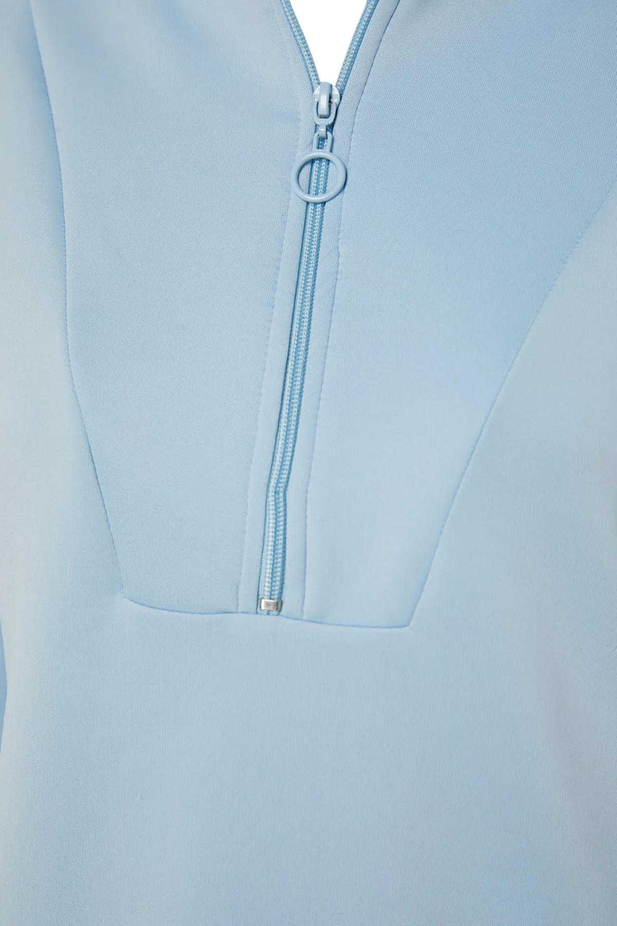 Trendyol Modest  Hellblaues, weich strukturiertes Scuba-Strick-Trainingsanzug-Set mit Reißverschluss vorne TCTSS23EN00005
