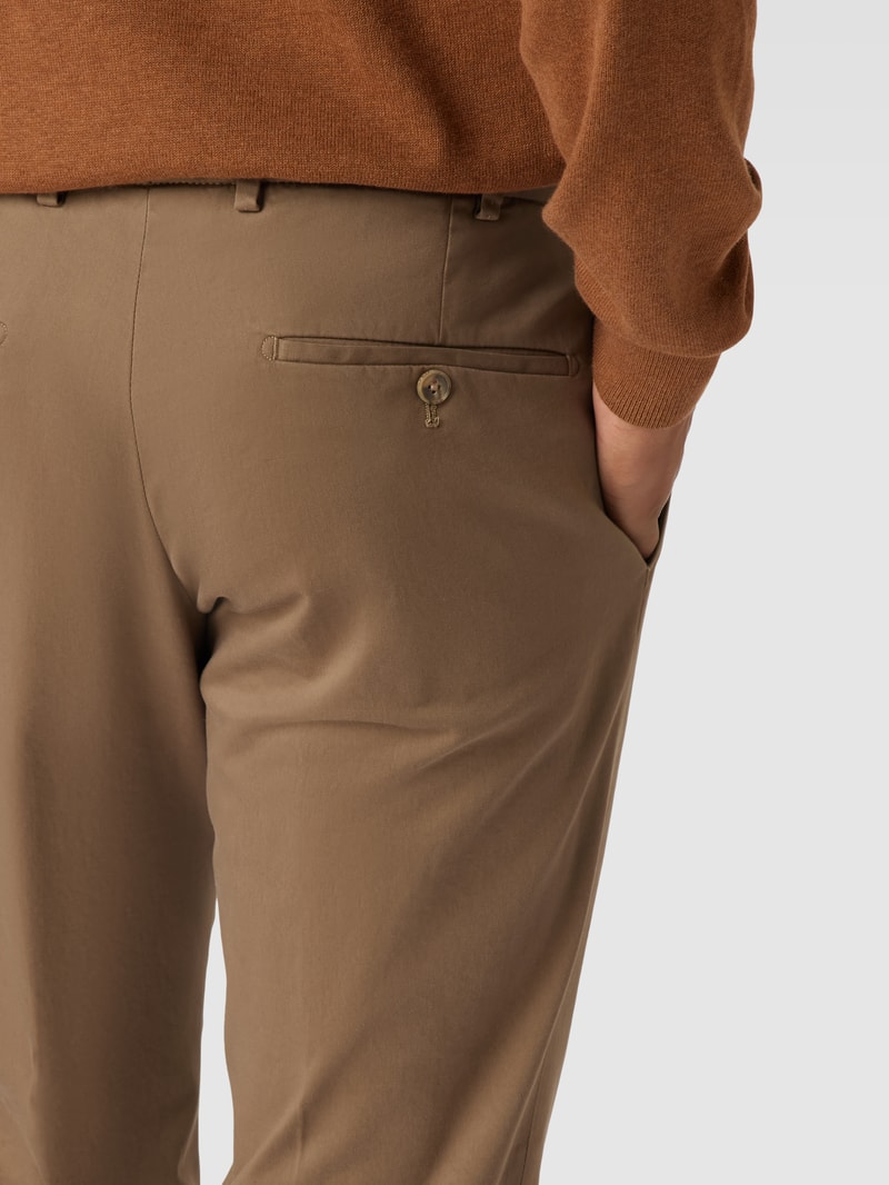 Regular Fit Chino im unifarbenen Design Modell 'Tilo' in haselnuss braun