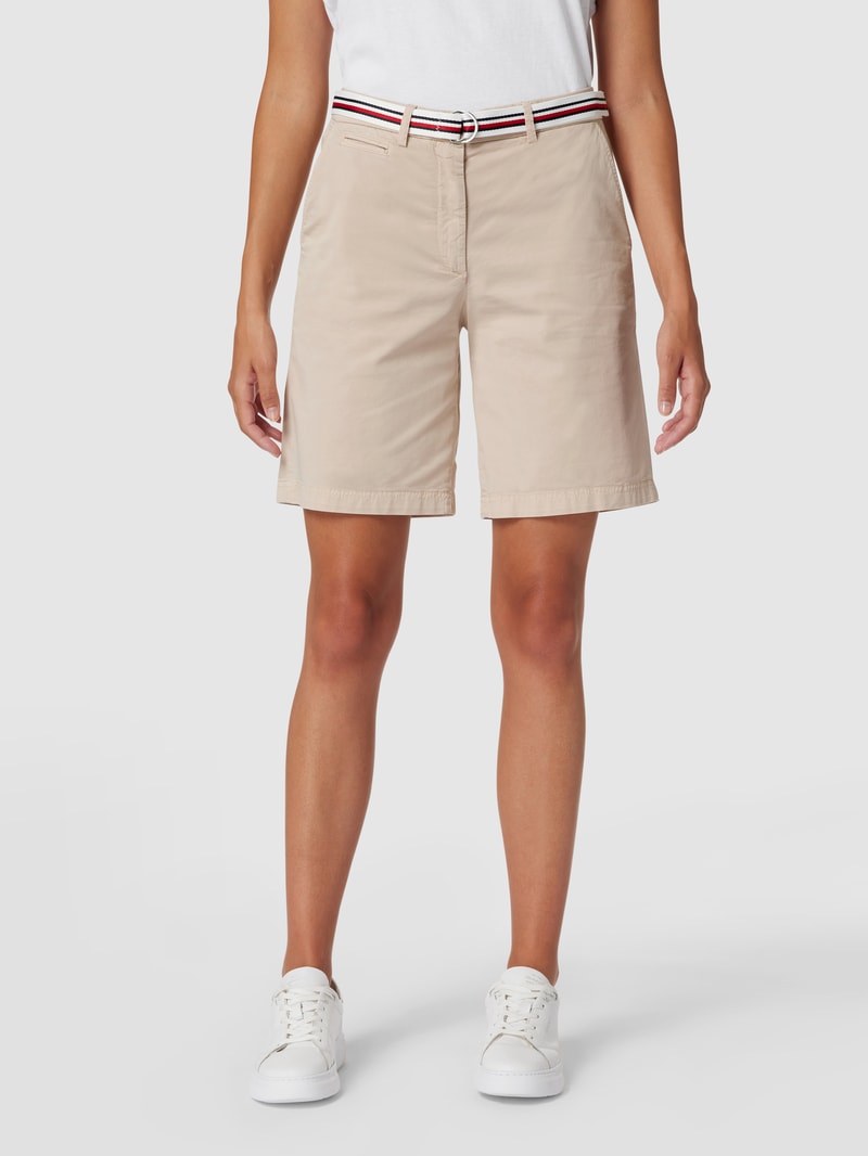 Bermudas mit Stoffgürtel in beige