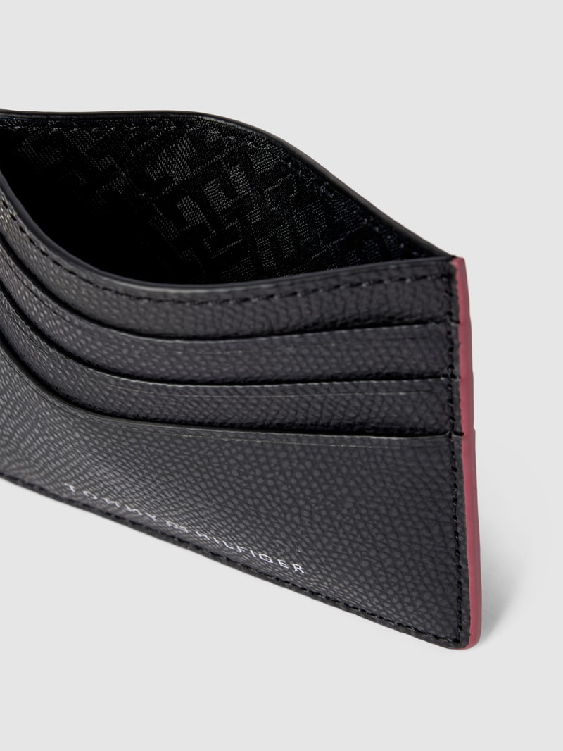 Kartenetui mit Label-Details Modell 'STRUC' in schwarz