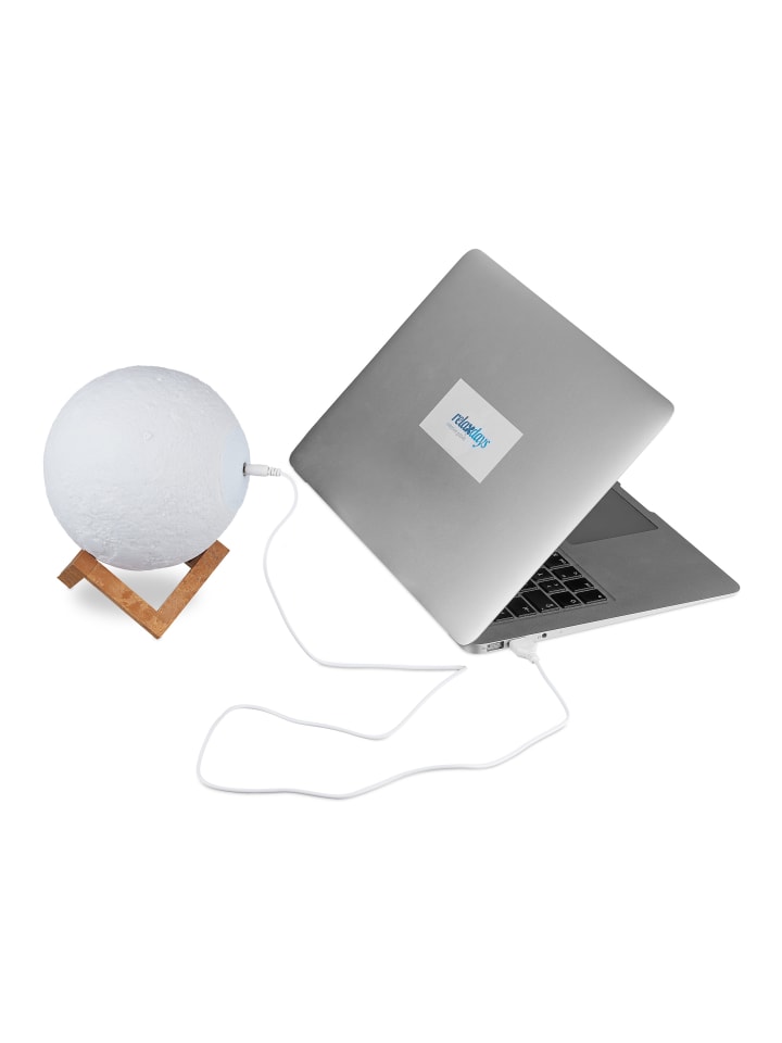 relaxdays Mondlampe 3D 16 Farben in Weiß Ø 15cm günstig kaufen onesize