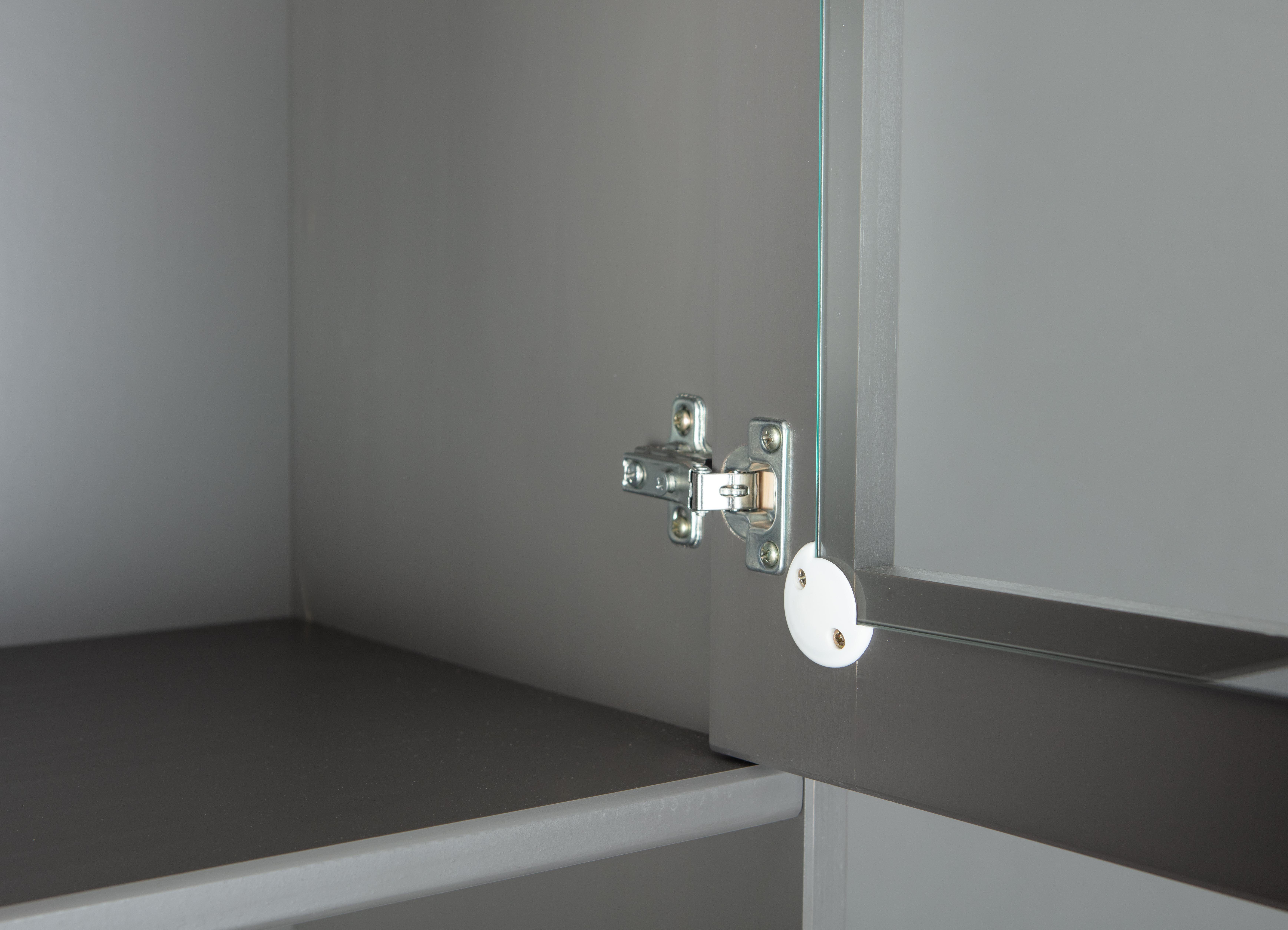 ebuy24 Vitrine Luzerna Vitrinenschrank 2+2 Türen und 2 Schubladen