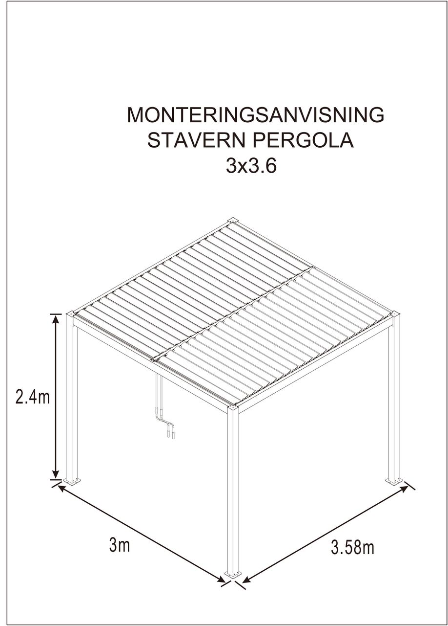 CHILLROI Pavillon mit Lamellendach, ca. 300 x 360 x 240 cm