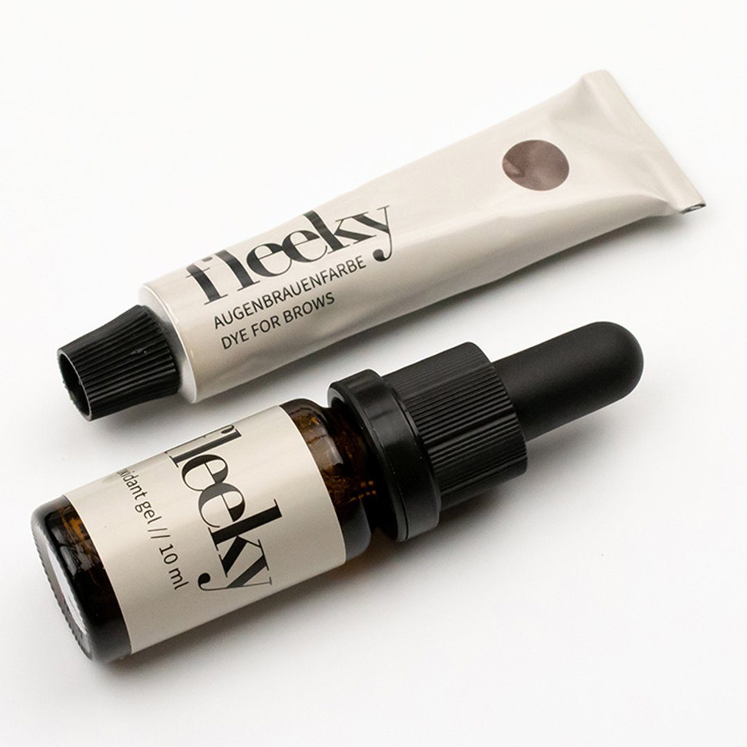 fleeky Augenbrauen-Farbe Tint Kit - Augenbrauen Haarfärbeset, Für bis zu 30 Anwendungen, Vegan, Tierversuchsfrei