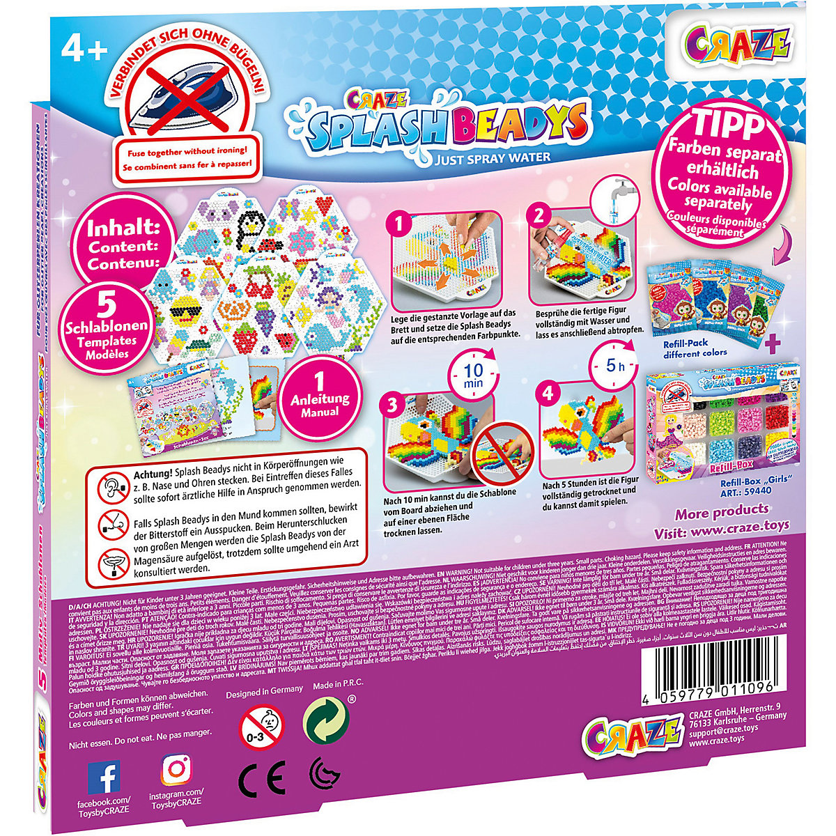Splash Beadys Schablonenset - Girls