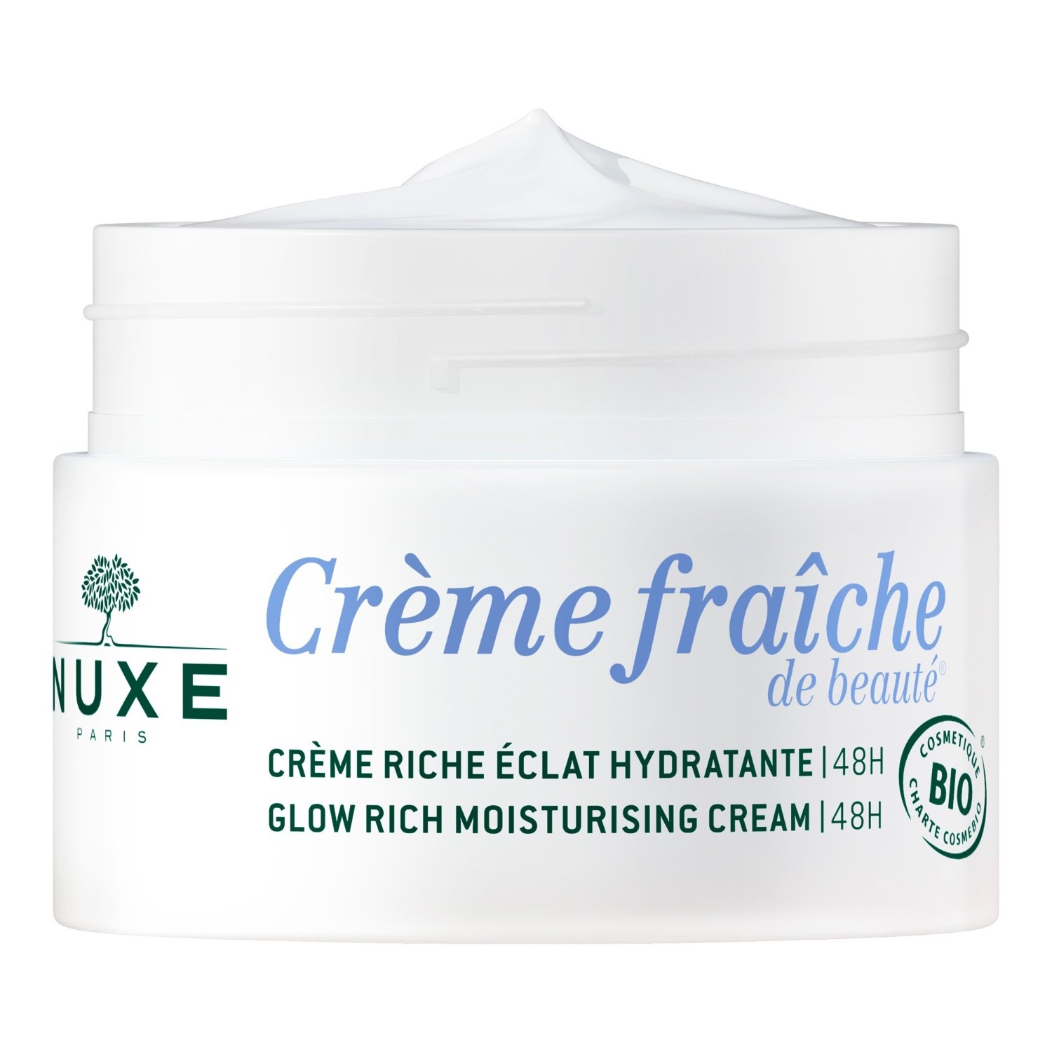 NUXE 48H Rich Radiance drėkinamasis kremas, sertifikuotas ekologiškas