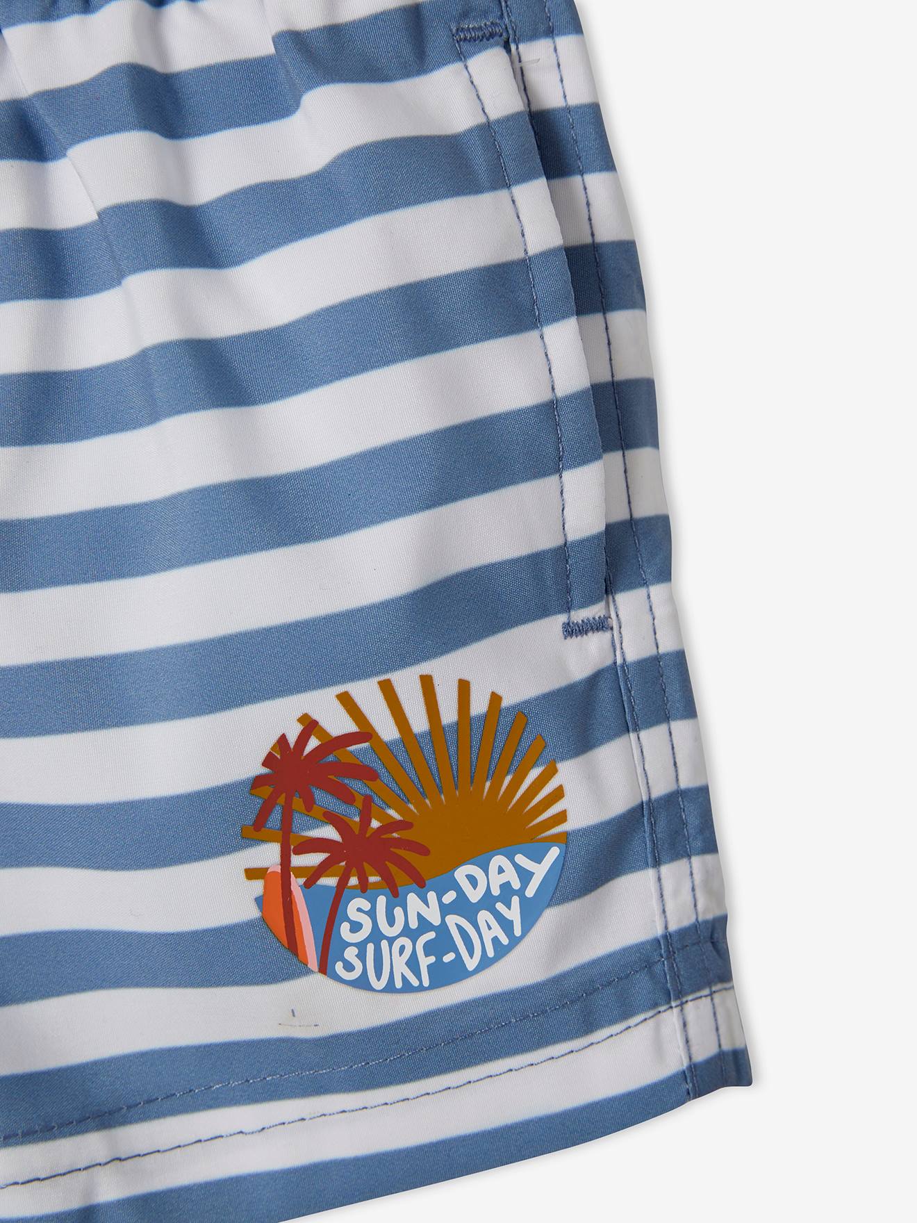 Vertbaudet Baby Badehose mit Surfermotiv - blau gestreift