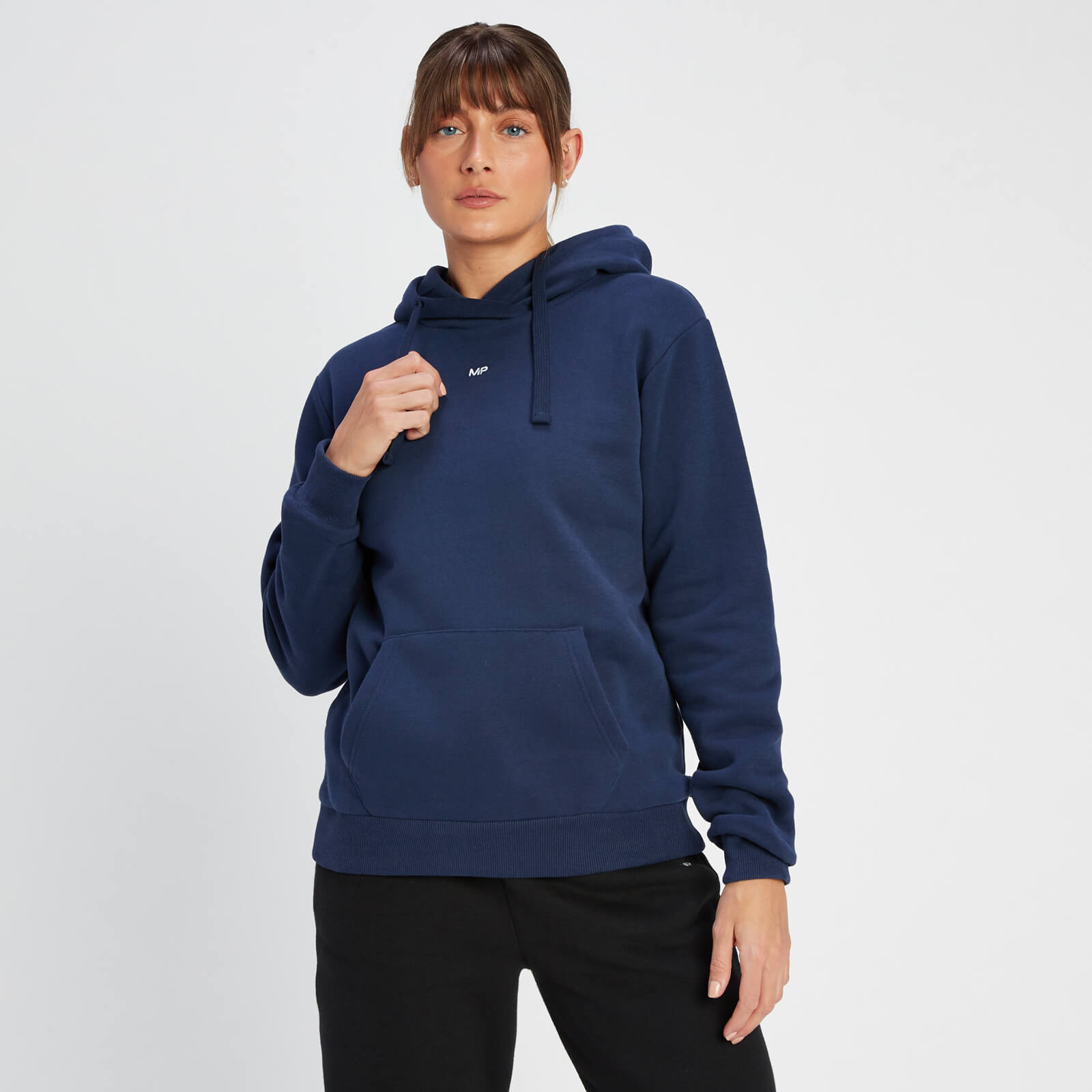 Sweat à capuche avec poche kangourou MP Essentials pour femmes – Bleu marine