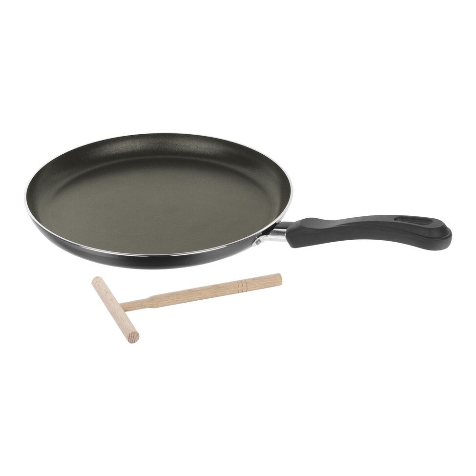 Crêpes-Pfanne 25 cm, Aluminium, Schwarz