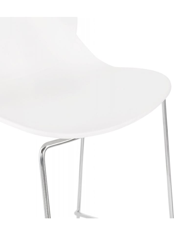 KADIMA DESIGN Barhocker mit Sitz 75 cm aus Metall Kunststoff, Zeitgenössisch in Weiß-Silber günstig kaufen onesize