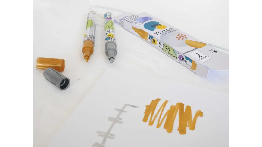 KREUL SOLO GOYA Triton Acrylic Paint Marker 1.4 mm  2er Set silber und gold