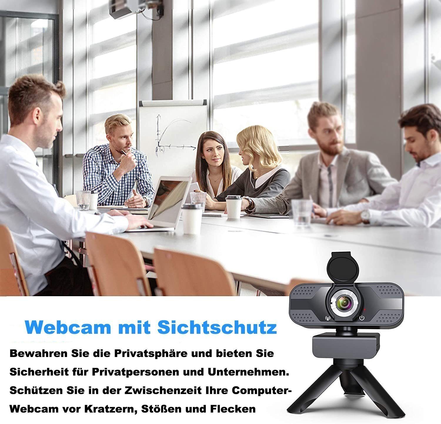 Mutoy 1080P Webcam mit Mikrofon und Ringlicht, Full HD Facecam Full HD-Webcam (HD, WLAN (Wi-Fi), Live-Streaming Webcam mit Stativ 360°für PC/MAC/Desktop, USB Kamera Web Cam für YouTube,Skype,Xbox(Weiß/Warmes Licht)-notfall)