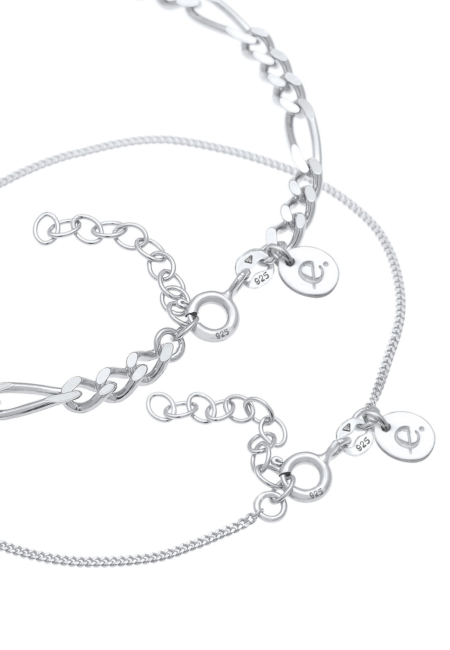 Collana Figaro Elli PREMIUM da donna con catena Sidewalk, elegante set minimal in argento sterling 925