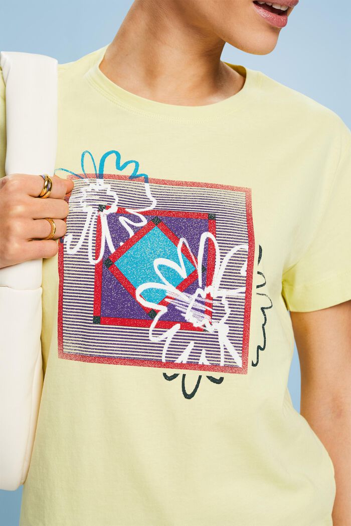 Jersey-T-Shirt mit Print vorne