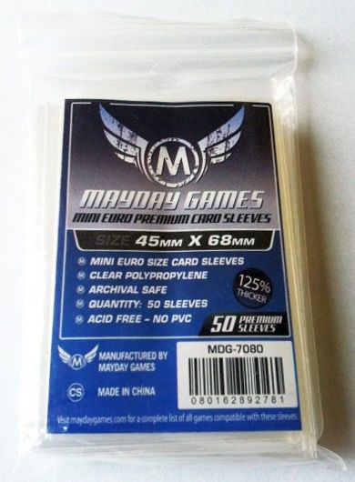 Premium Mini Euro Card Sleeves (50) 45 x 68mm (blau) - 7080