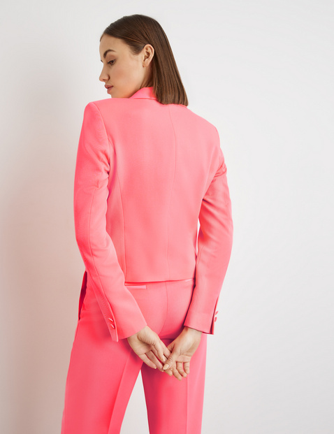 Kurzblazer mit Satin-Besatz