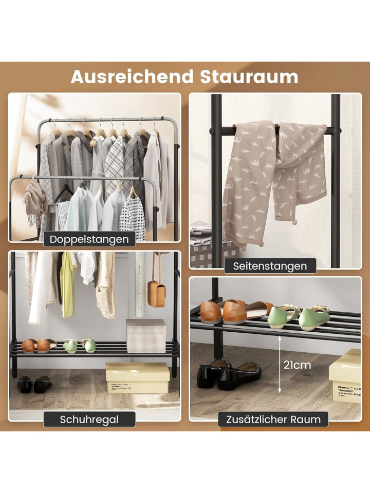 COSTWAY Kleiderständer 108x50x125cm in Silber günstig kaufen onesize