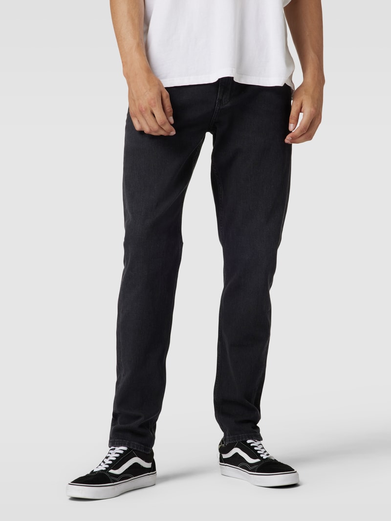 Slim Fit Jeans mit Label-Details in black