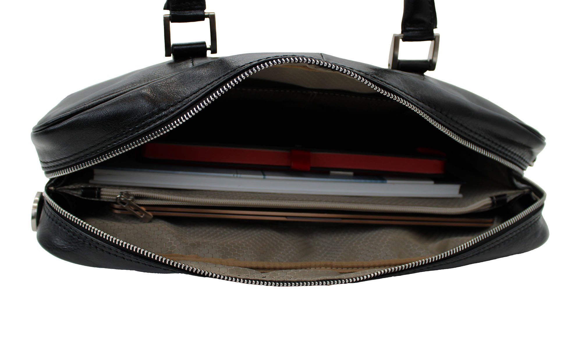 bupell Aktentasche FLAVIO Umhängetasche Messenger, aus pflanzlich gegerbtem Leder, Handmade in Italy