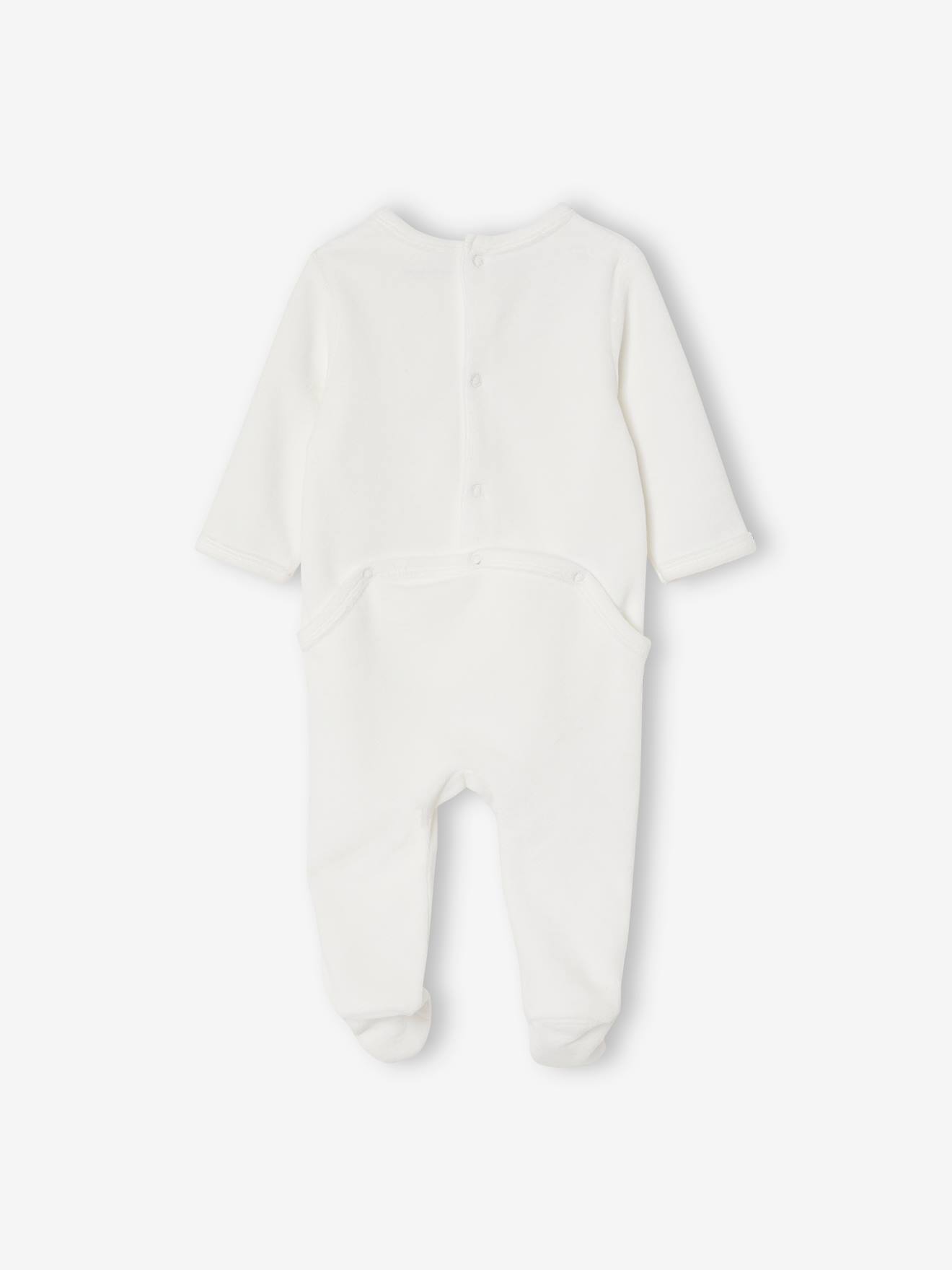 Lot de 3 pyjamas en velours bébé ouverture dos BASICS lot curcuma