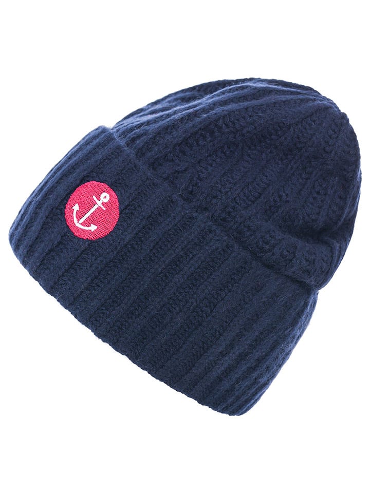 Zwillingsherz Kaschmir-Beanie in Dunkelblau günstig kaufen onesize
