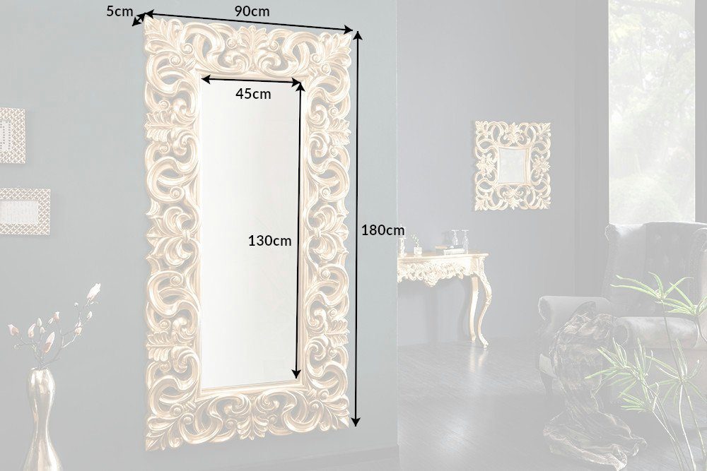 riess-ambiente Wandspiegel VENICE 180x90cm gold (1-St), Wohnzimmer · eckig · mit Rahmen · Barock · Deko