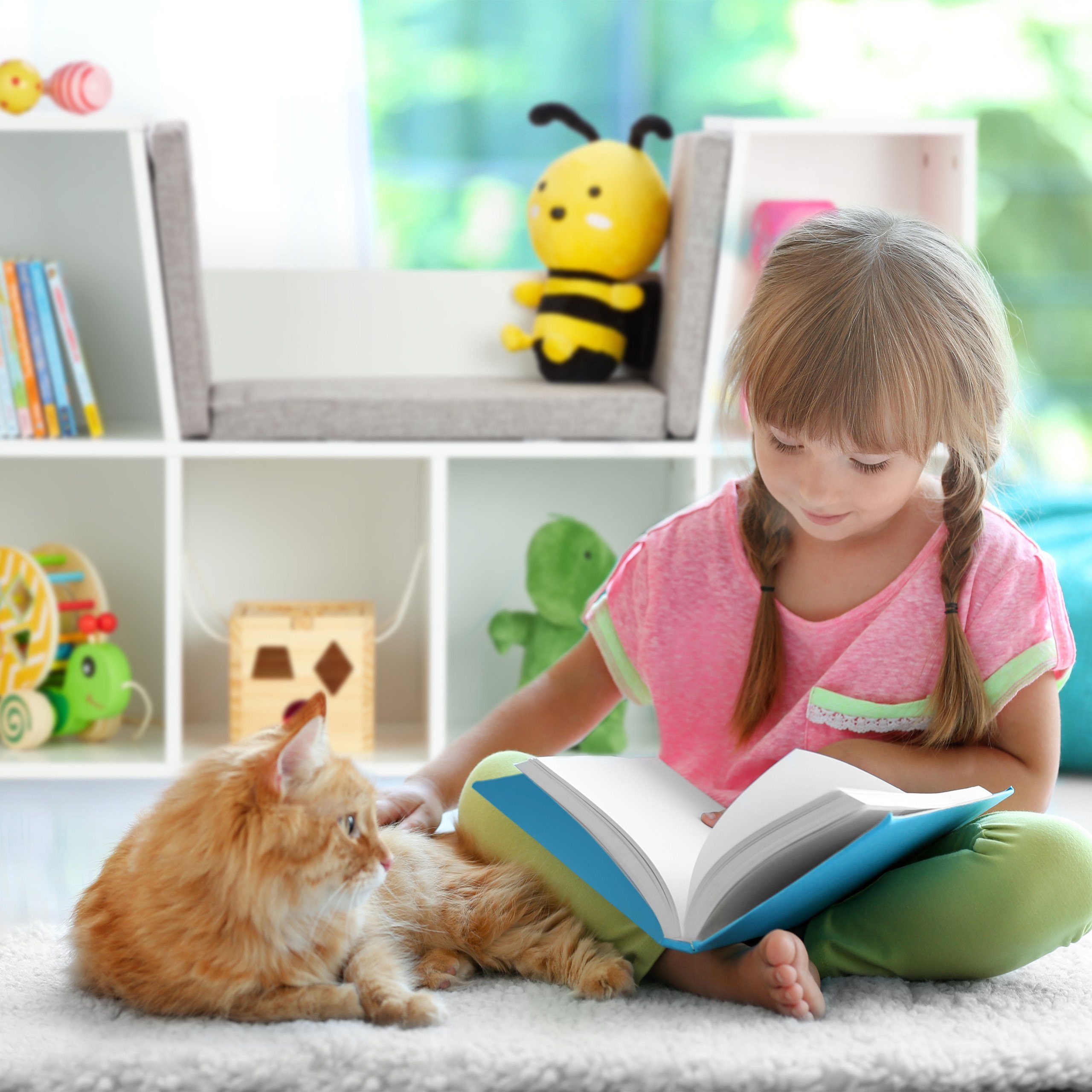 relaxdays Bücherregal Bücherregal mit Sitzkissen